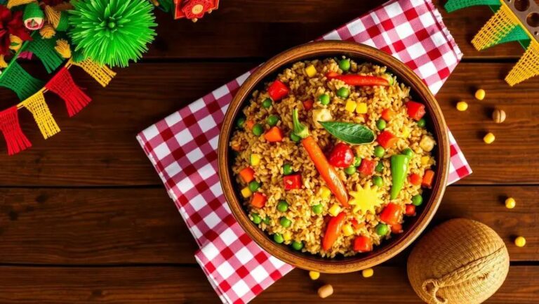 Receita de arroz colorido de festa junina fácil e saudável 3 Arroz colorido de festa junina