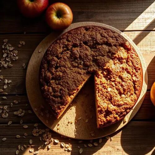 Bolo de maçã com aveia