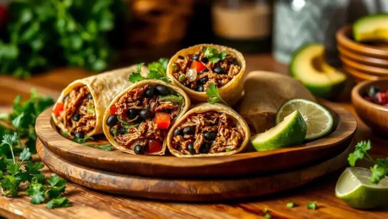 Receita de burrito de carne desfiada: Como fazer irresistível 2 Burrito de carne desfiada
