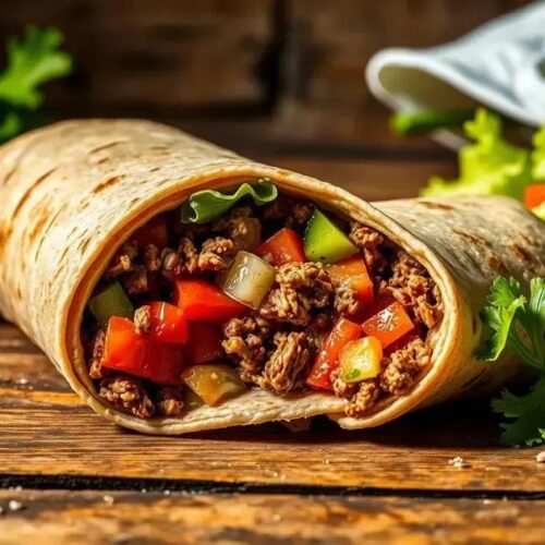 Receita de burrito de carne mexicana simples e saborosa 1 burrito de carne mexicana