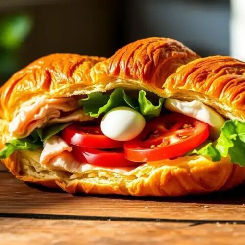 Croissant recheado com peito de peru: receita prática e leve 1 Croissant recheado com peito de peru