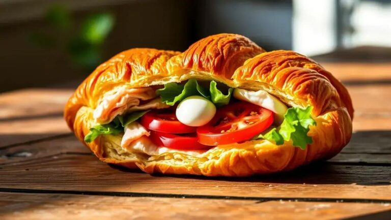 Croissant recheado com peito de peru
