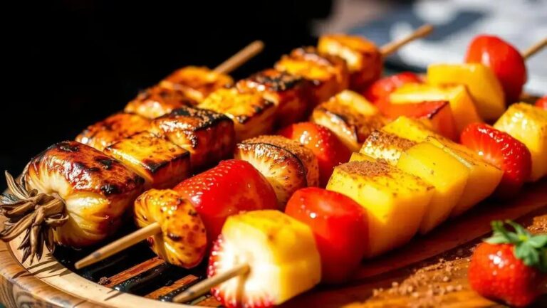Receita de espetinho de frutas grelhadas: sabor e praticidade 1 Espetinho de frutas grelhadas