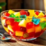Gelatina com pedaços de fruta