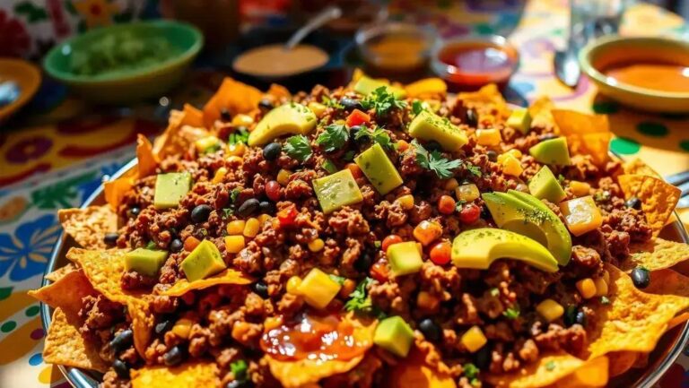 nachos com carne moída