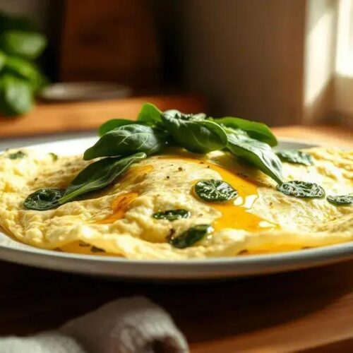 omelete de claras com espinafre