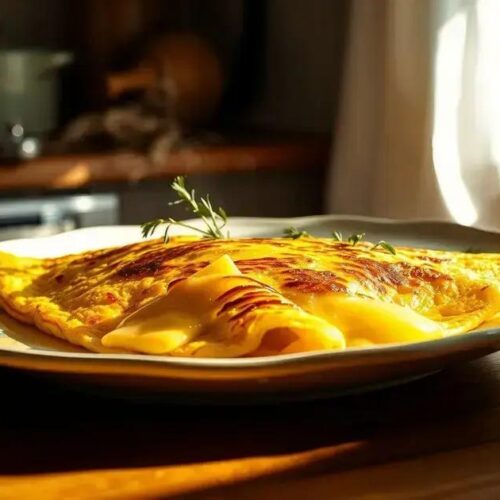 Omelete simples de queijo