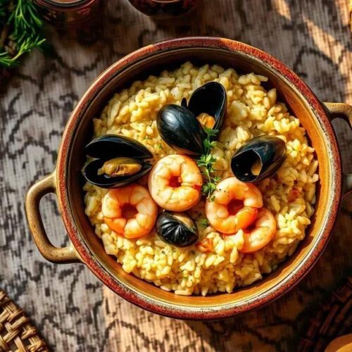 Risoto de frutos do mar: receita cremosa e simples de fazer 1 Risoto de frutos do mar