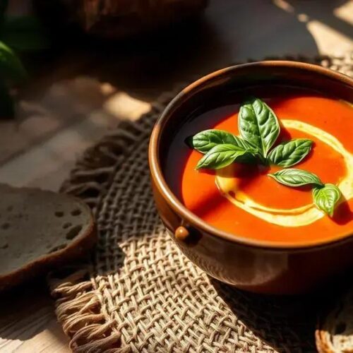 Receita de sopa de tomate assado fácil e saudável 1 sopa de tomate assado