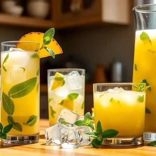 Receita de suco de abacaxi com hortelã refrescante e saudável 1 Suco de abacaxi com hortelã