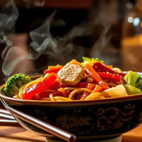 Yakisoba de frango japonês